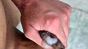 jerking off nicely in the shower