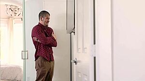 Addie Andrews shaves clean before riding cowgirl style on a thick rod in wild reality.