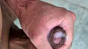 jerking off nicely in the shower