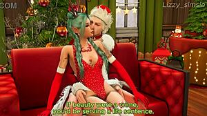 Tav Rides Astarion's Big Tits In Cowgirl On Christmas Eve