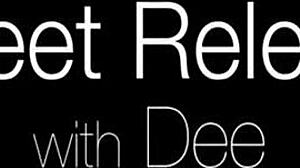 Solo beauty rubs wet pussy lips with dildo, clothed and teasing