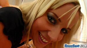 Blondes in Lesbian Threesome with Anal and Sperm Swap