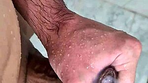 jerking off nicely in the shower