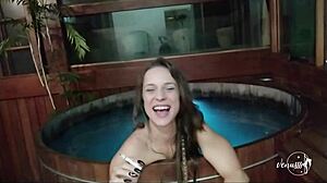 blonde model venusss reaches orgasm in bathtub with surprise twist