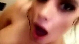 Teen Girl with Big Tits Masturbates Huge Dildo to Wet Squirt