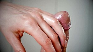 How to give a slow and sensual handjob to a big and lubricated cock