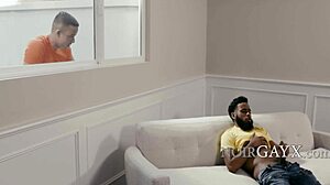 Peeping neighbor joins ebony hunk for bareback interracial fuck. Can you handle this big black cock?