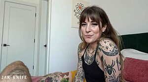 Girlfriends hot tatted sister begs for creampie from monster cock