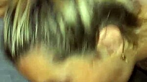 blonde girlfriend takes deepthroat blowjob and gets cum all over her face