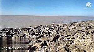 Public River Banks Fuck: Latina's Big Ass Gets Cumshot