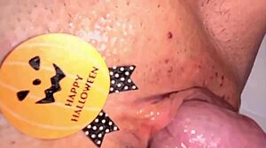 milf masturbates on halloween night