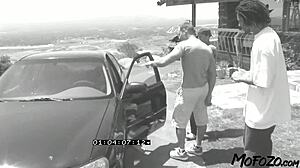 18 year old brunette bangs hard in first sex video