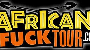 black women provide deepthroat oral to big white cock in african threesome massage