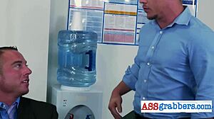 hey, watch me screw my worker with a thick dildo today