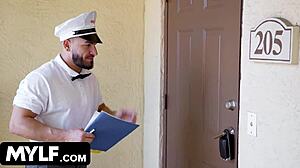 I want to get pregnant, so my husband brings home a muscular stud to creampie my pretty blonde milf body