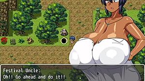 tanned girl natsuki gets cum on her big tits in the game