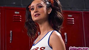 Cheerleaders Eliza Ibarra And Coco Lovelock Have Energetic Lesbian Sex In Locker Room