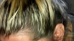 blonde girlfriend takes deepthroat blowjob and gets cum all over her face