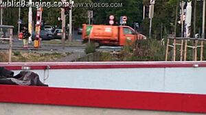 Bold Daring Teen 18+ Gangbang on Public Street