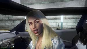 In the car, a hooker engages in first-person sex