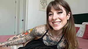 Girlfriends hot tatted sister begs for creampie from monster cock