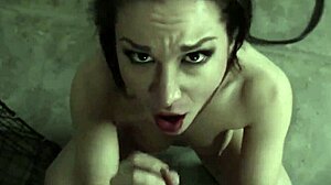 Caged Gabriella Paltrova sloppy BBC blowjob