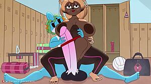 commission for curator in furry futanari anime style