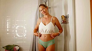 Stella Cardo Shows Dry Tops First. Then Reveals Wet Huge Tits!