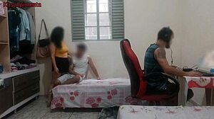 Friend fucks nerd cuckold's girlfriend while he's gaming, stirring deep jealousy and desire