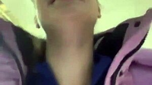 I feel this curvy BBW's intense orgasm in public close up