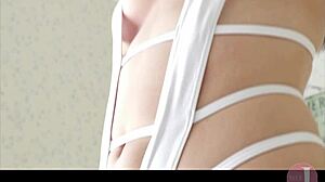 Cute big-breasted girl shows off her horny ass.