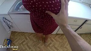 On first tinder date, blonde couple explores big tits and monster cock