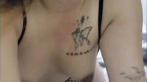 Asian University Student Bent Over in Missionary with Tattoo and Natural Tits