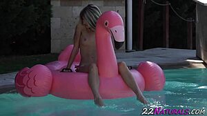 Pretty European girl gives blow job and gets a facial