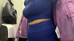 I feel this curvy BBW's intense orgasm in public close up