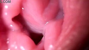 close up of wide pussy spreading with filthy dirty talk during hot massage.