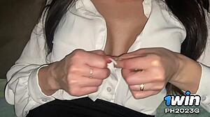 sexy milf makes stepson watch her dildo fun 😏