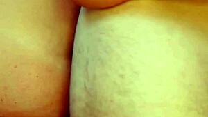 close up of throbbing cock in creampie