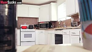 The busty blonde milf betrays her husband by seducing her stepson in a forbidden encounter.