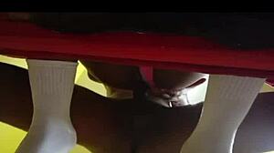 Young strangers eye each other at gym before he fucks her shaved pussy hard at home