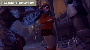 werewolf engages in animated encounter with perfect form