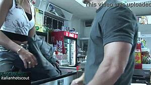 italian slut fucked hard in the supermarket