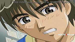 weak boy overwhelmed by milf pussy in hentai scene