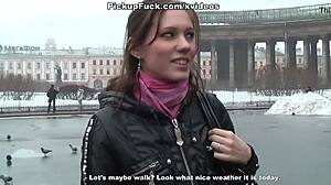 Wow, this stunning young girl is in real live porn outdoors!