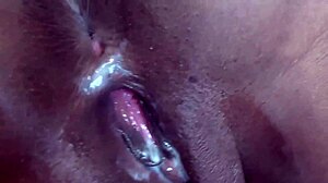 African ebony bent over doggystyle, homemade POV creampie with cum