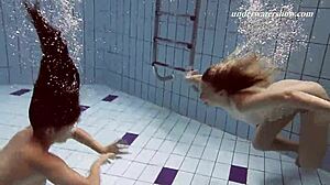 Iva Brizgina and Paulinka Enjoy Softcore Pool Fun