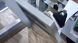 Young strangers eye each other at gym before he fucks her shaved pussy hard at home