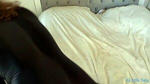 Step Sister in Lycra TAKES CUM in Mouth Obediently