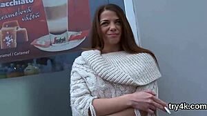 Sweet cutie blows penis in pov, vagina nailed hard.