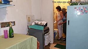 I invited Nicole to my Brazilian home for food and delicious ass pussy dessert